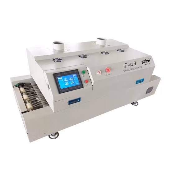 Horno de reflujo de PCB LED con seis zonas de calentamiento y transportador inteligente con pantalla táctil Puhui T961s